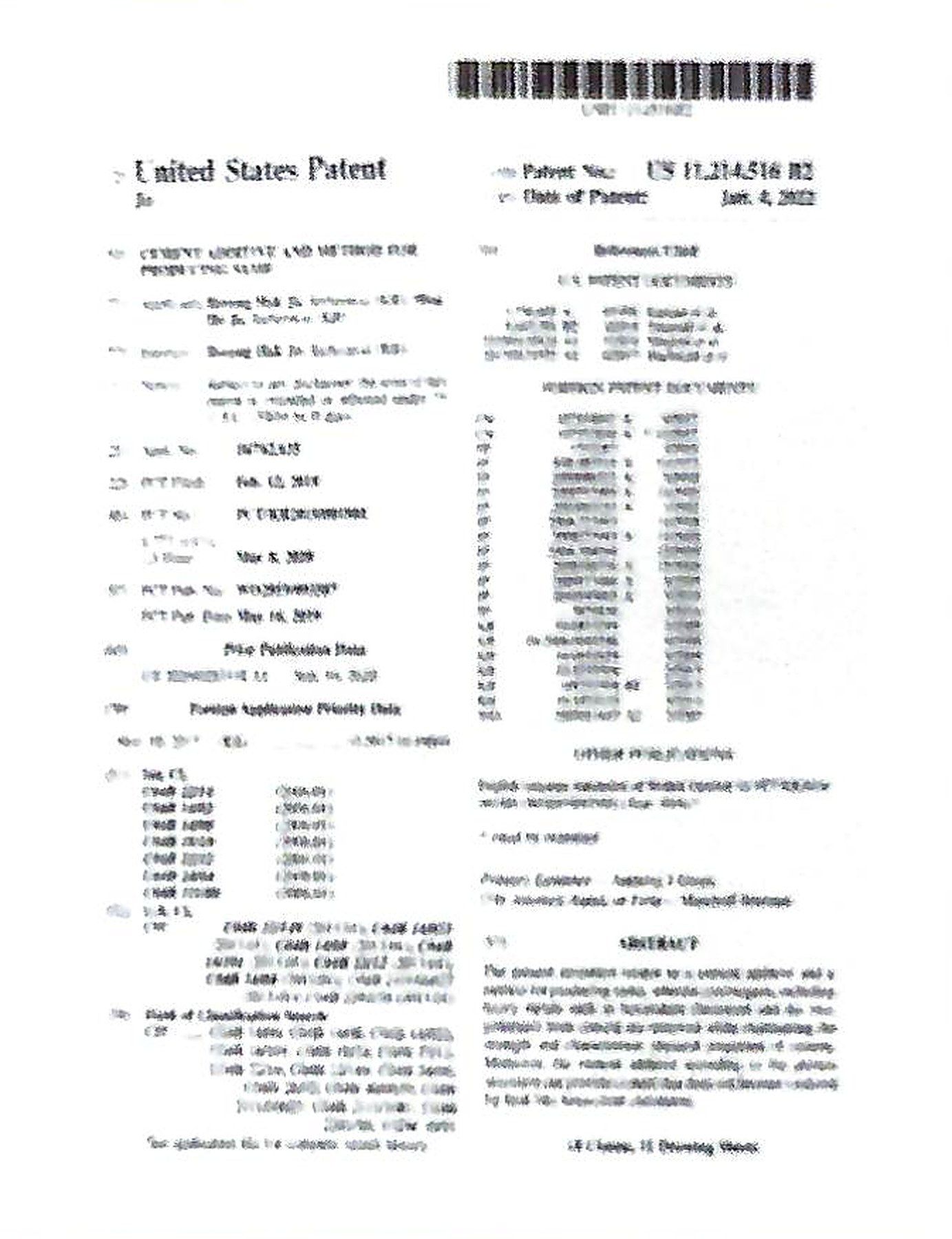 미국특허증 · US 11,214,516 B2